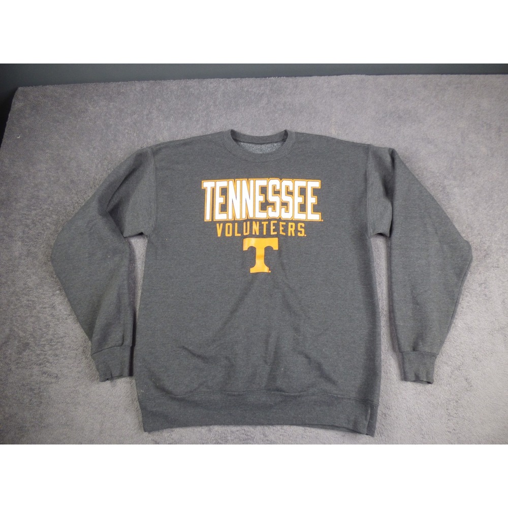 Tennessee Volunteers Crewneck Sweatshirt Charcoal Grey Power T Logo Mens Large